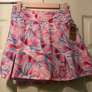 Dona Jo Asymmetrical Skort- Pink and Blue
